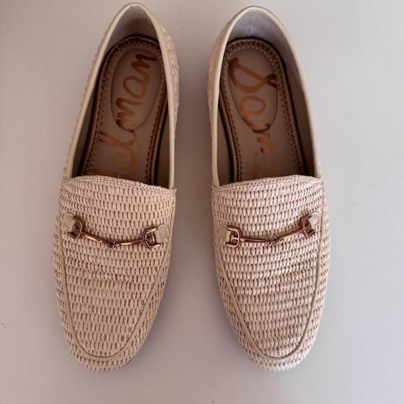 Sam Edelman Loraine Bit Loafer in Cream Linen Raffia 8.5 - Picture 2 of 11